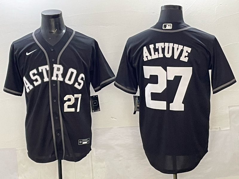 Men Houston Astros #27 Altuve Black Nike 2025 MLB Jersey 007->houston astros->MLB Jersey
